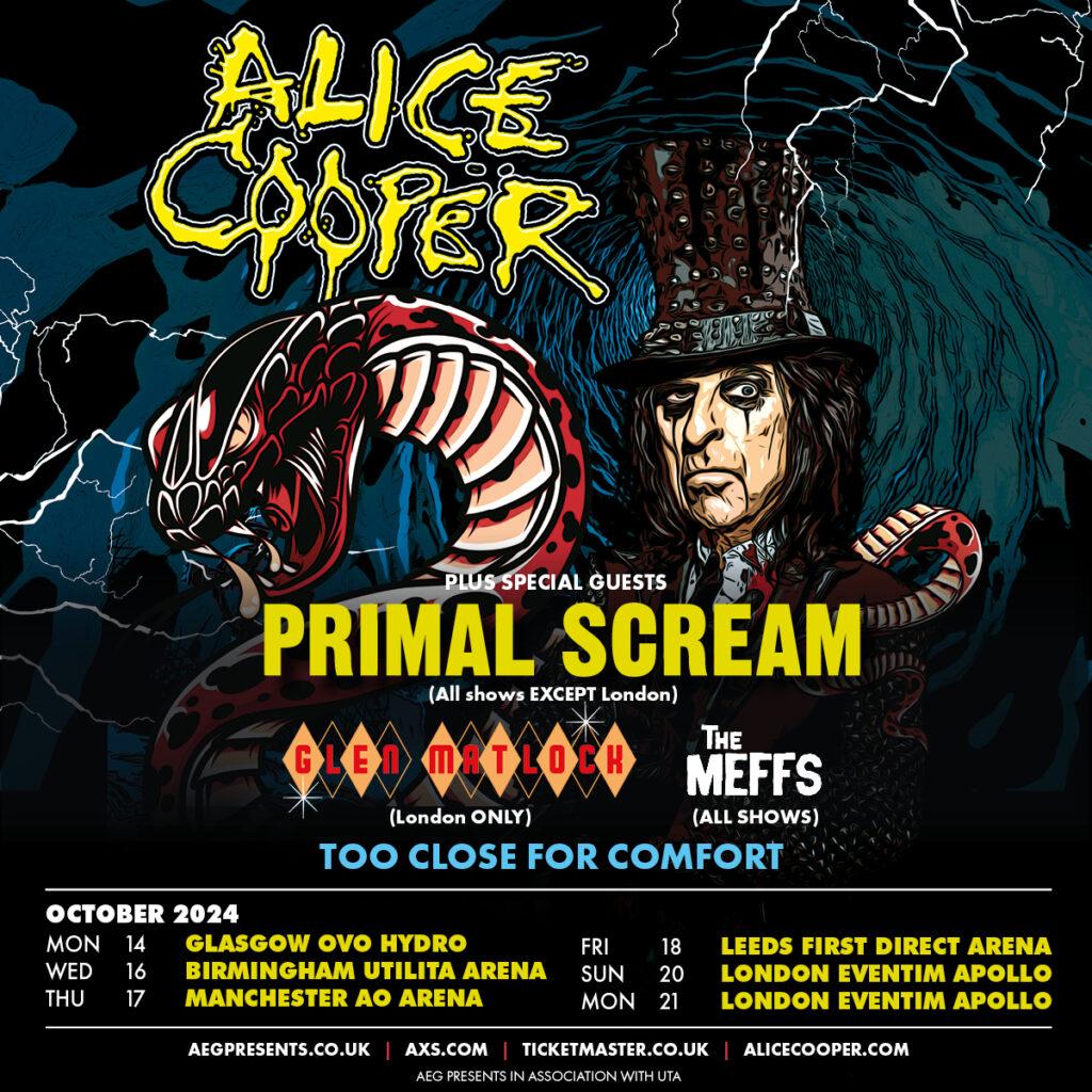 Alice Cooper Too Close Tour poster