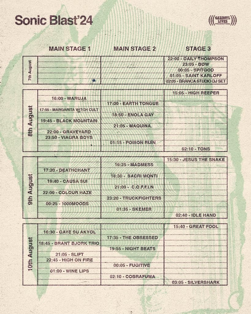 sonic blast horarios 2024