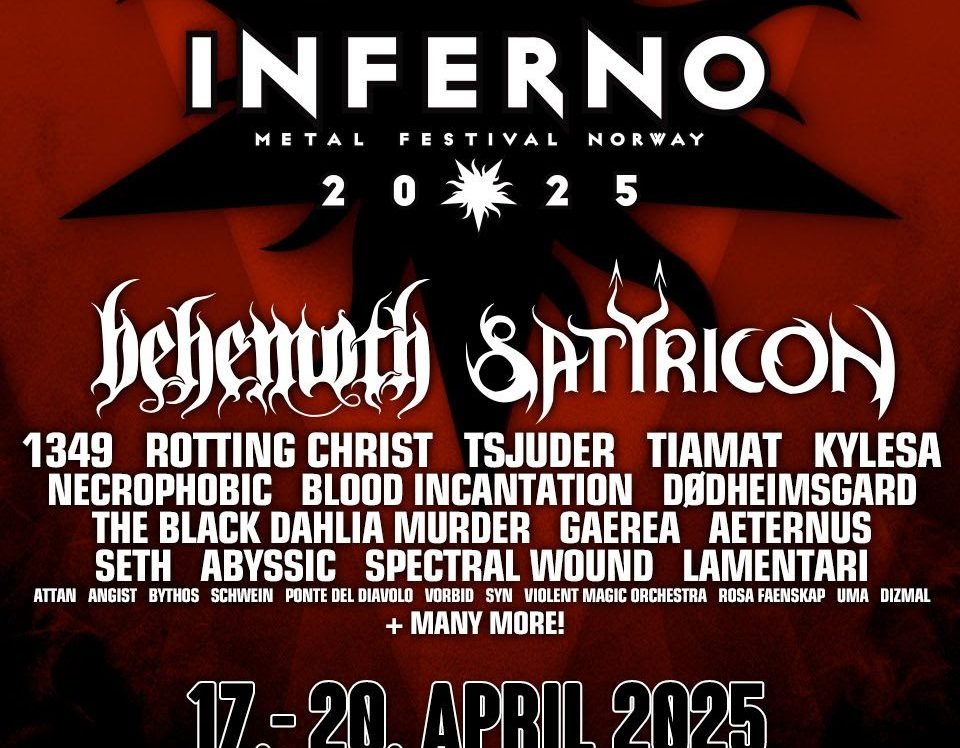 inferno festival 2025 second lineup poster