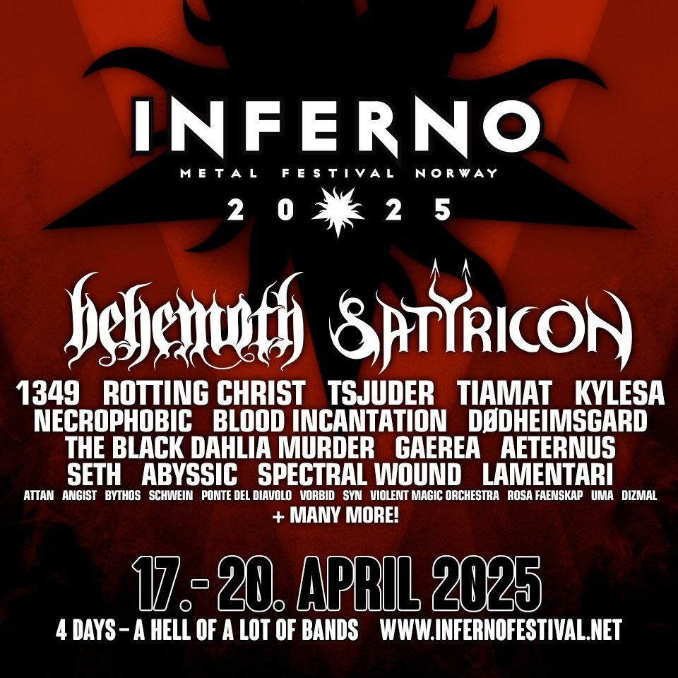 inferno festival 2025 second lineup poster