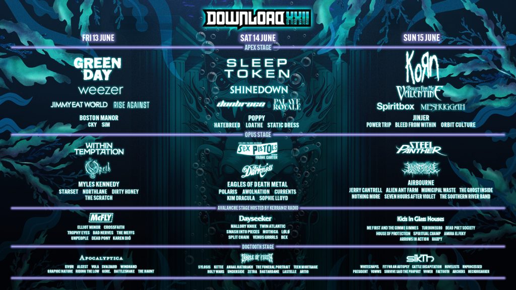 Download Festival 2025 Day Split Lineup Poster